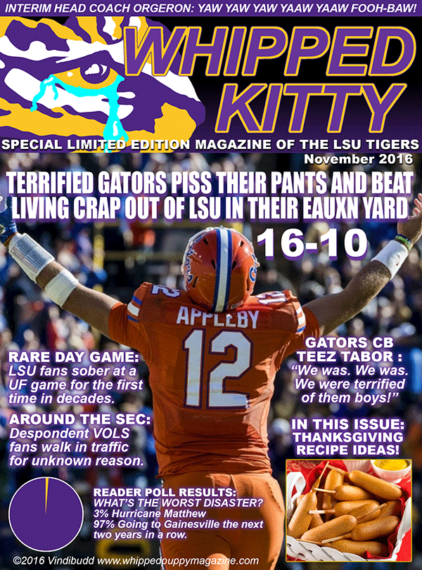 Whipped Kitty parody magazine cover from November 2016
