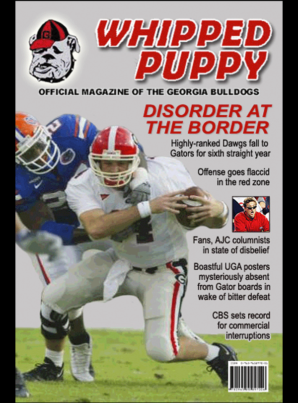 Whipped Puppy parody magazine cover from November 2003
