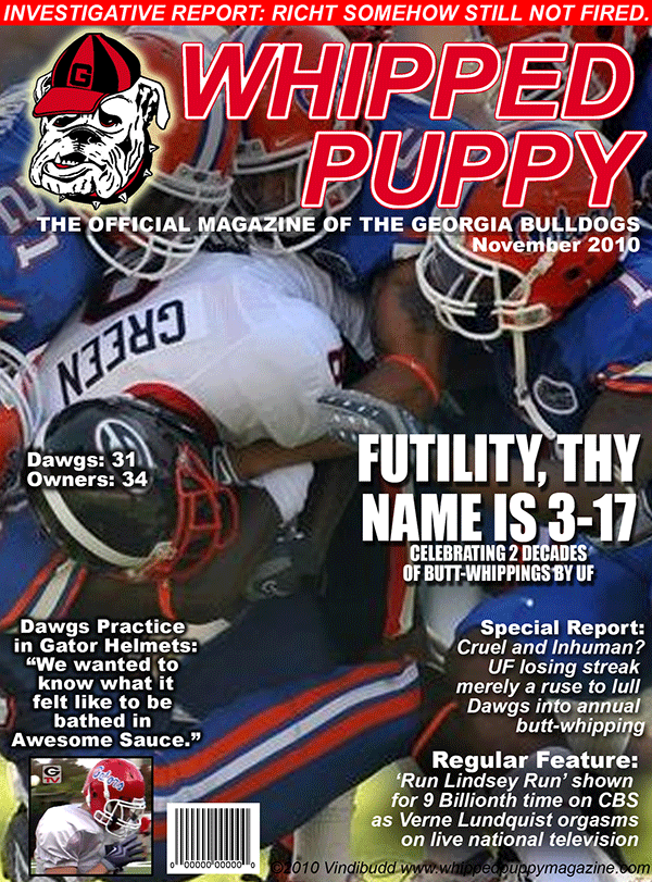 Whipped Puppy parody magazine cover from November 2009