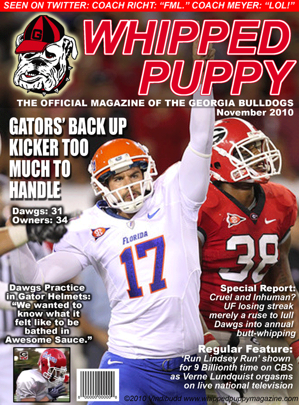 Whipped Puppy parody magazine cover from November 2010