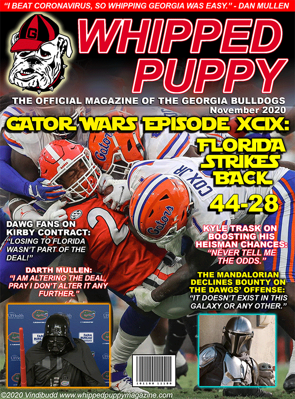 Whipped Puppy parody magazine cover from November 2020